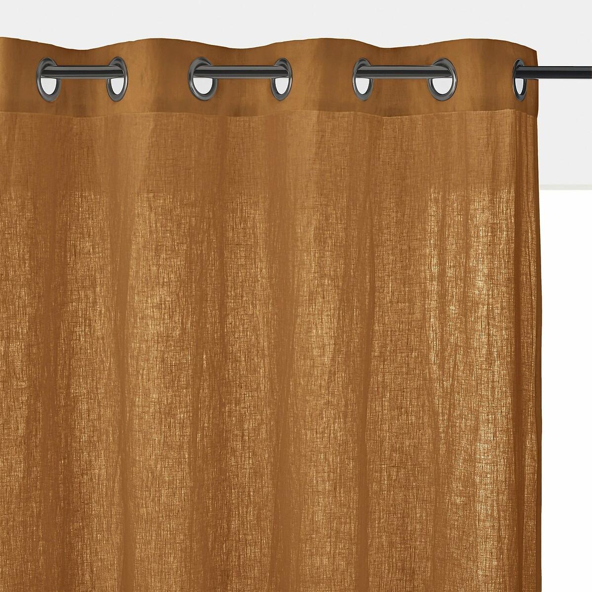 Image of Vorhang Onega Aus Vorgewaschenem Leinen Unisex Braun 135x180 cm