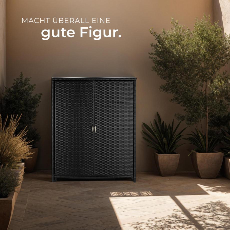 Tectake  Armoire de jardin en aluminium Monza résistant aux intempéries et aux UV 