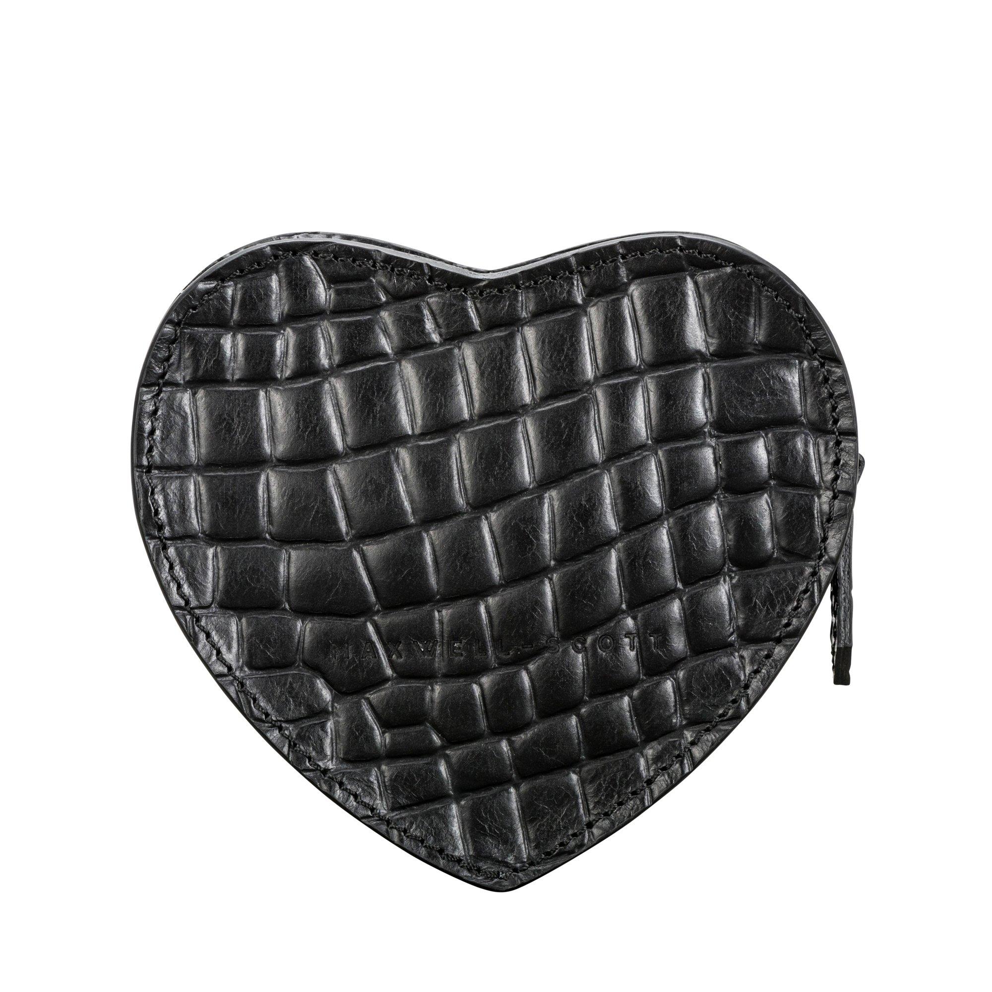 Maxwell Scott  Le MirabellaL Croco Pochette coeur en cuir croco 