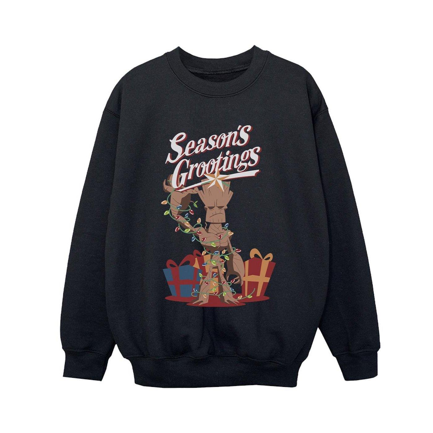 Image of Comics Groot Season's Grootings Sweatshirt Unisex Schwarz 104