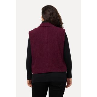 Ulla Popken  Gilet polaire à col chemise, bords francs, moelleux 