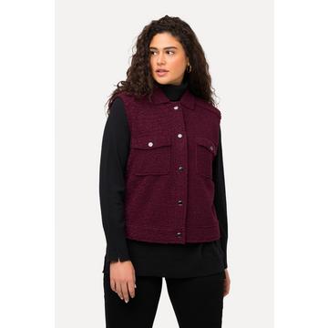 Gilet di teddy morbidissimo con colletto da camicia e orli non rifiniti