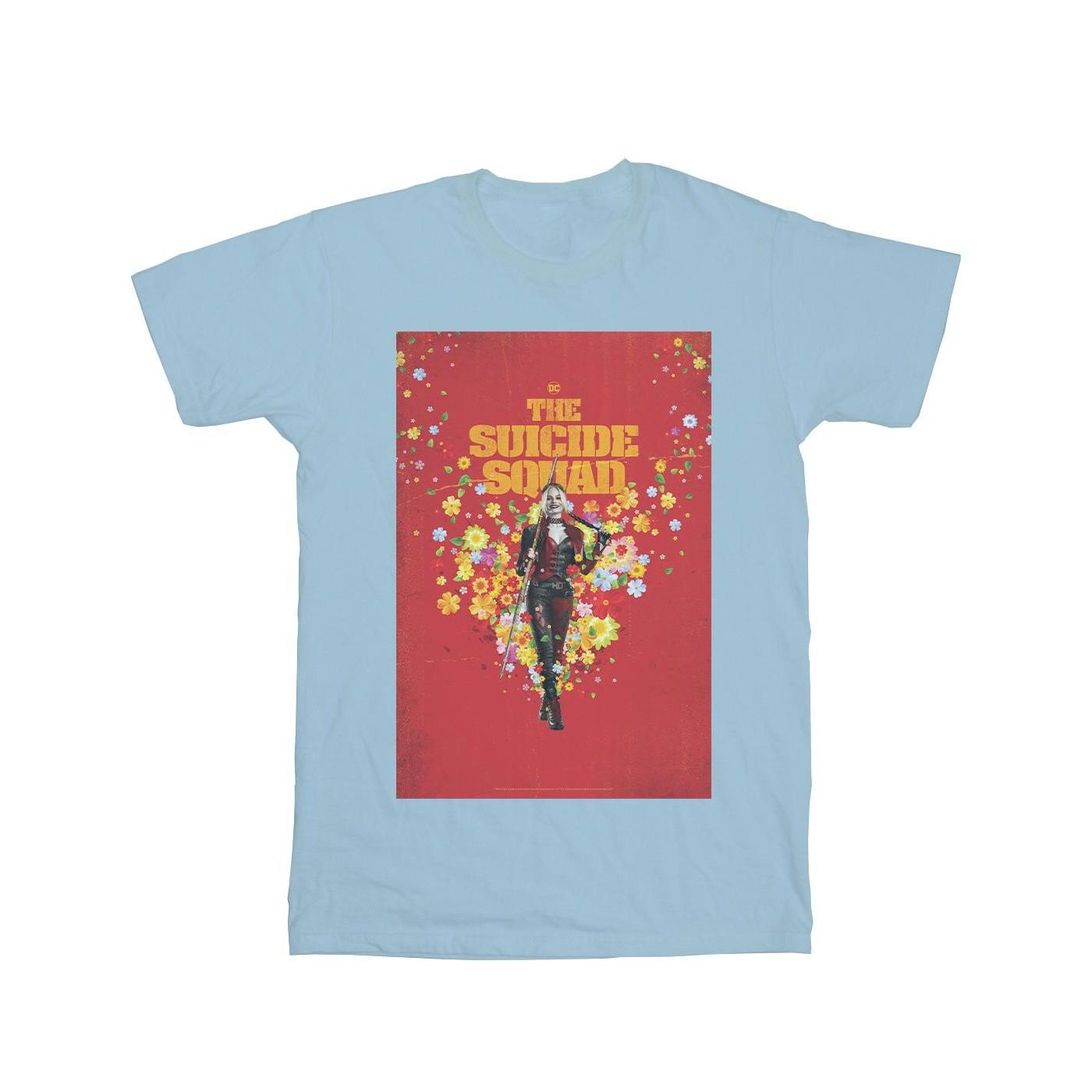 Image of The Suicide Squad Harley Quinn Poster Tshirt Damen Blau XXL