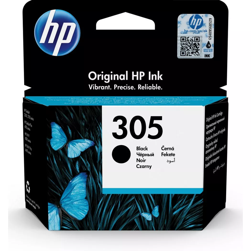 Hewlett-Packard – 305 Schwarz Original Druckerpatrone, Weiss, One Size
