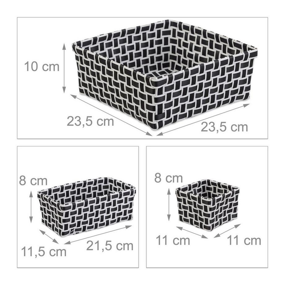 B2X Set di 4 cestini portaoggetti intrecciati  