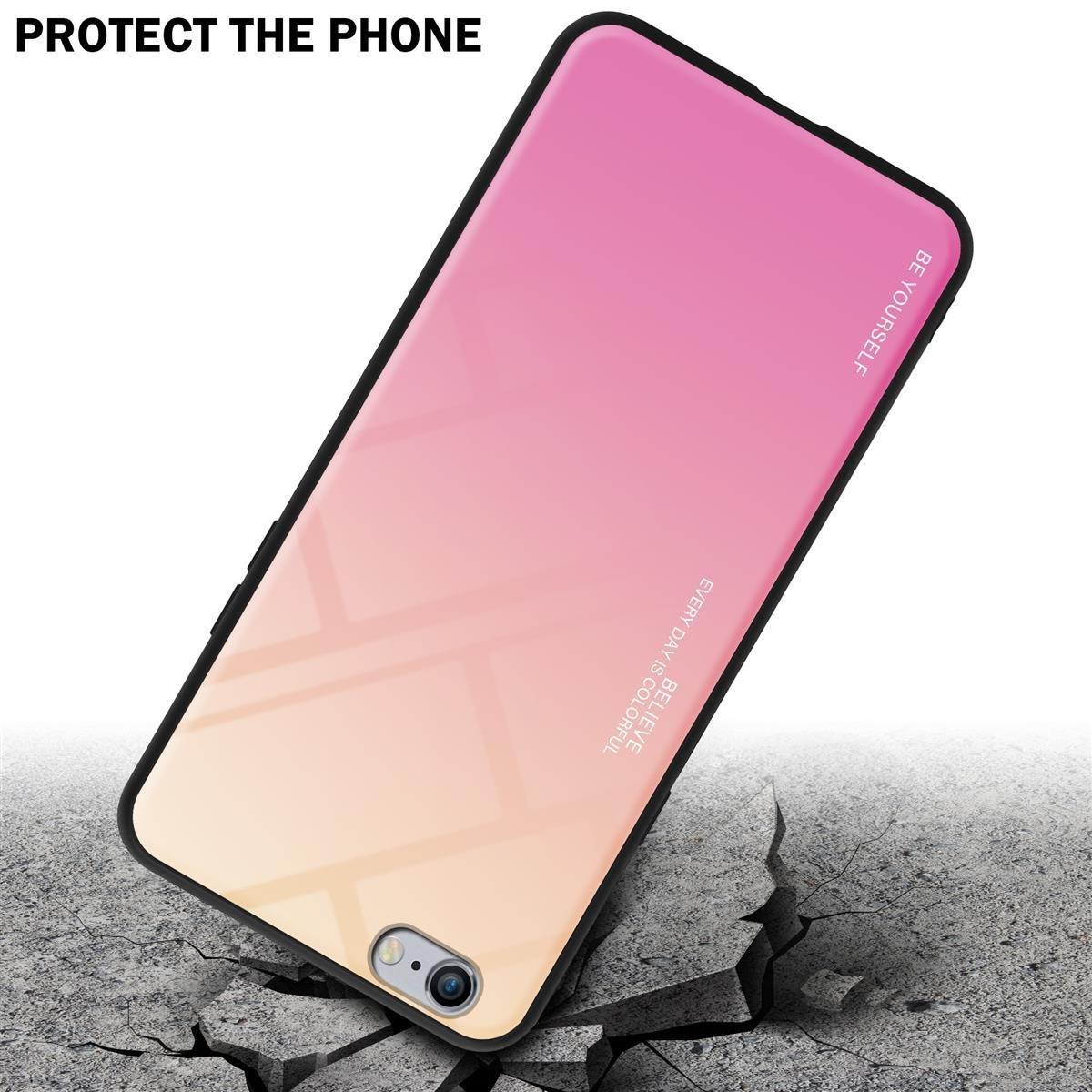 Cadorabo  Housse compatible avec Apple iPhone 6 PLUS / 6S PLUS - Coque de protection bicolore en silicone TPU et dos en verre trempé 