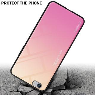 Cadorabo  Housse compatible avec Apple iPhone 6 PLUS / 6S PLUS - Coque de protection bicolore en silicone TPU et dos en verre trempé 