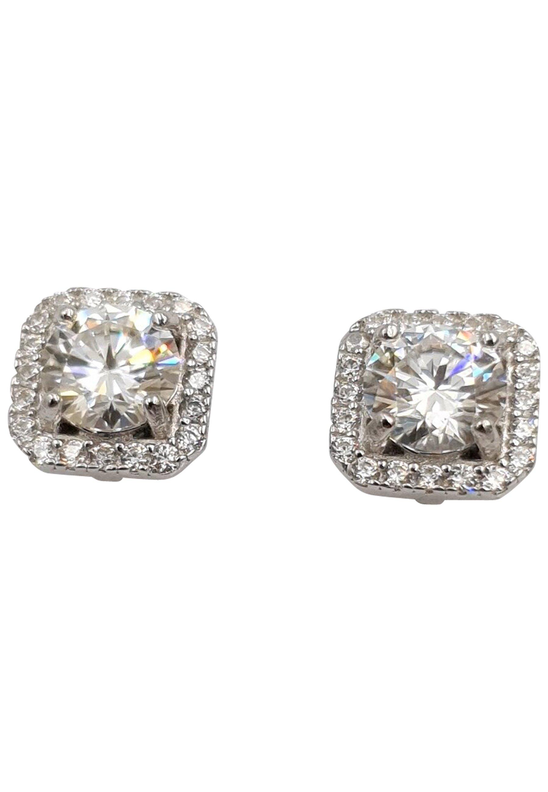 Image of Zirkonia Ohrstecker Damen Weiss ONE SIZE