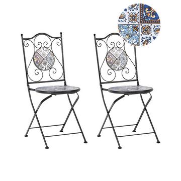 Lot de 2 chaises de jardin en Métal Rétro CIVITA
