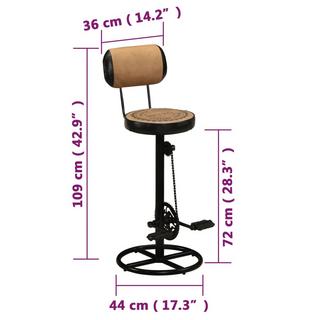 VidaXL Tabouret de bar cuir  