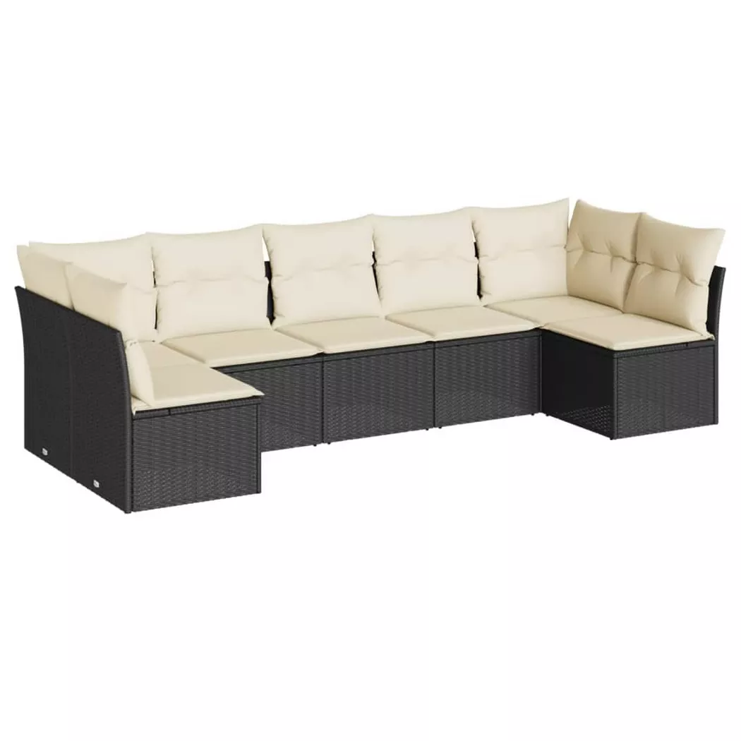 VidaXL - Ensemble de canapés de jardin rotin synthétique, One Size, Noir