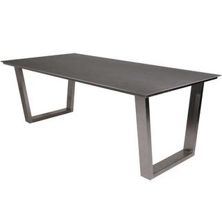 mutoni Table de jardin Monaco pied en U inox - décor céramique sur verre  