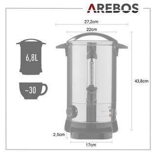 Arebos  Chaudière à vin chaud 6,8 L Distributeur de vin chaud en inox Thermostat 