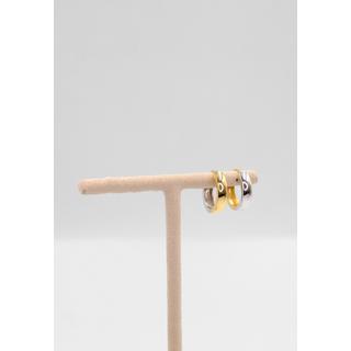 MUAU Schmuck  Creolen Bicolor Gelb-/Weissgold 750 U-Profil Scharnier 16.7mm 