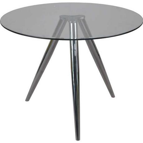 mutoni Table à manger en verre chromé ronde 100x100cm  