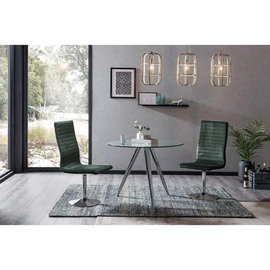 mutoni Esstisch Glas Chrom rund 100x100cm  