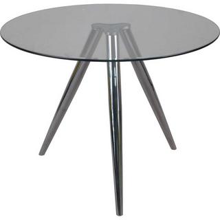 mutoni Table de salle à manger en verre chromé ronde 100x100cm  