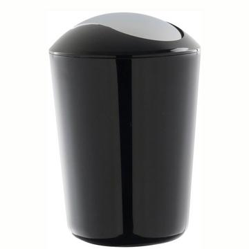 Secchio per rifiuti con tappo basculante - plastica nera - 5 l