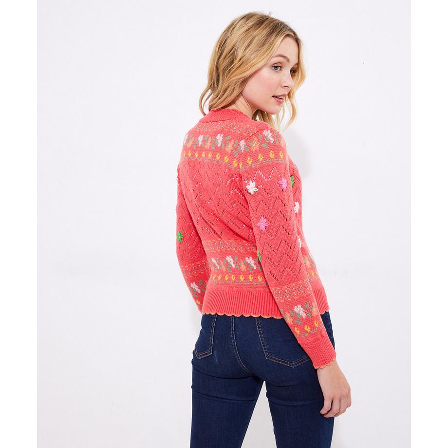 Joe Browns Geblümte Strickjacke V-Ausschnitt  