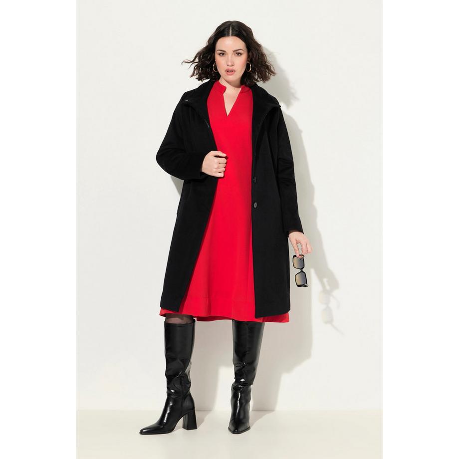 Ulla Popken Wollmix Mantel Stehkragen  