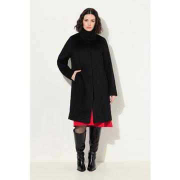 Mantel, Wollmix, Stehkragen, Acetatfutter