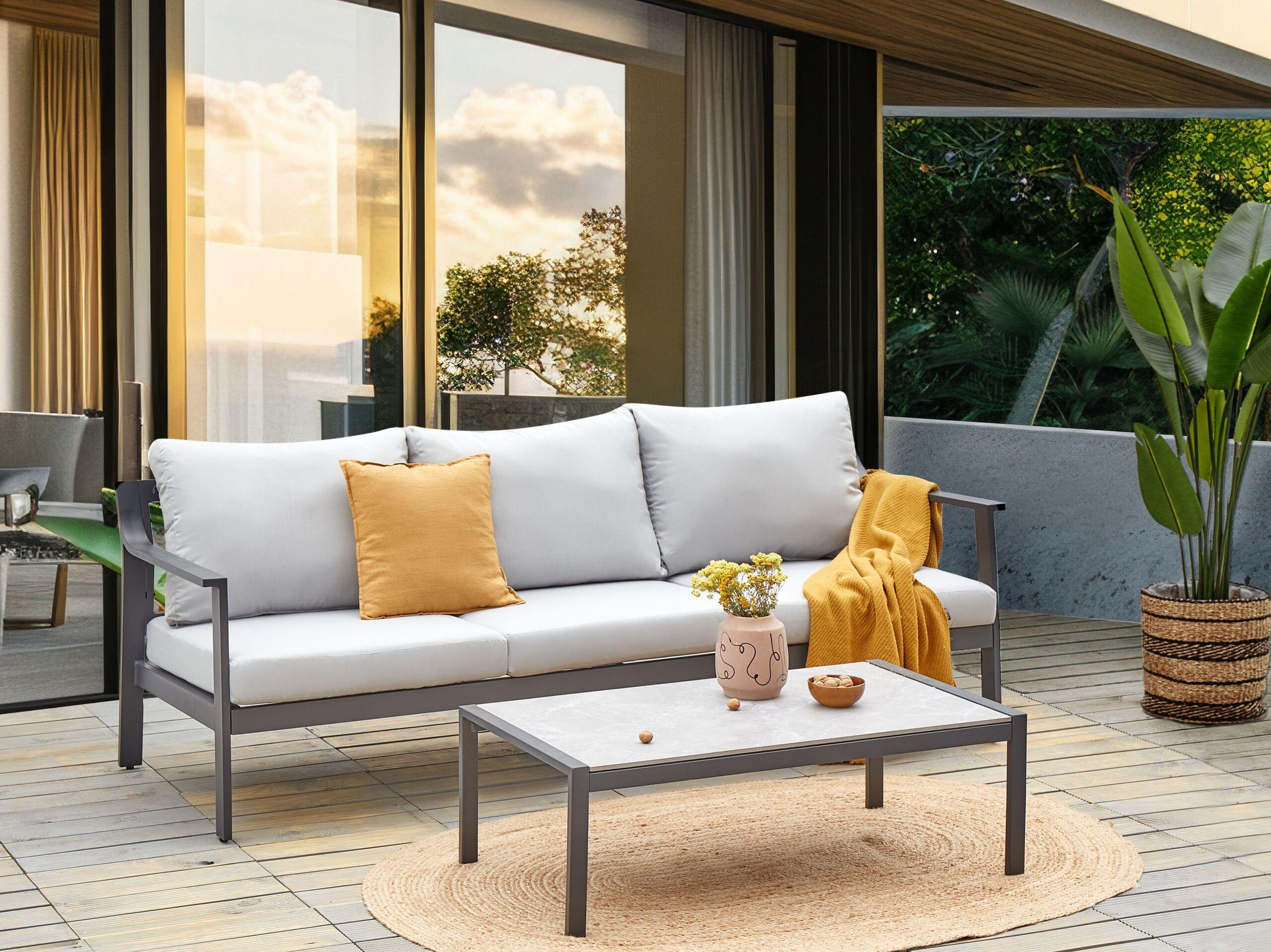 Beliani 3 Sitzer Sofa aus Aluminium Modern KIATO  