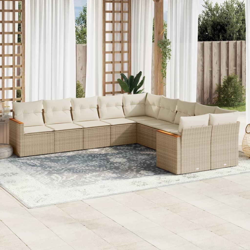 VidaXL set divano da giardino Polirattan  