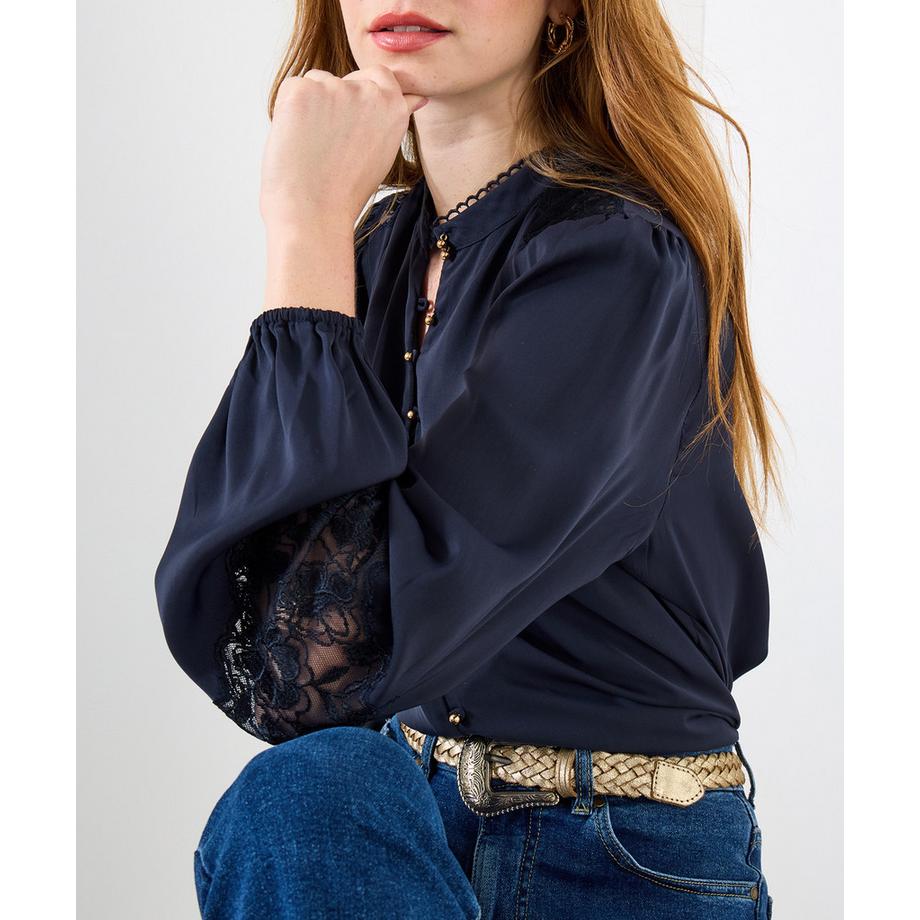 Joe Browns Camicetta in raso blu navy  