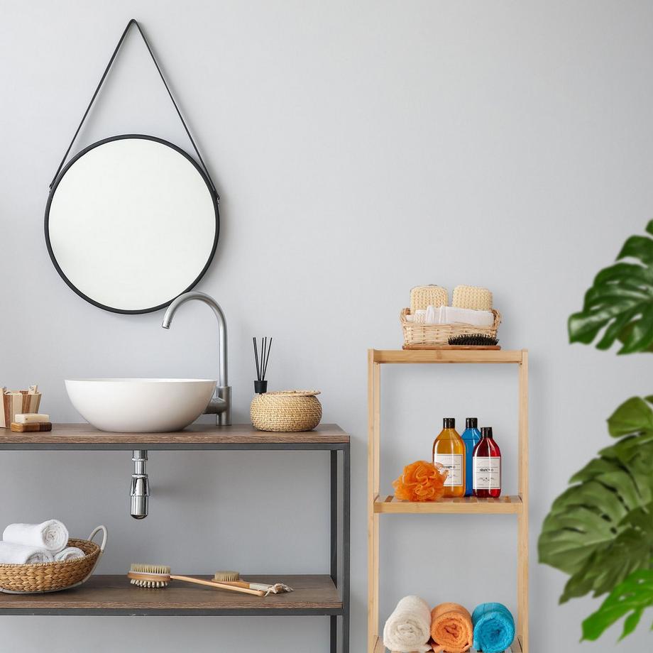 Northix Badezimmerregal aus Bambus mit 4 Ablagen  