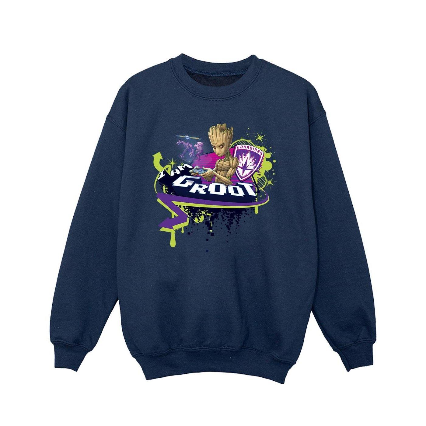 Image of Guardians Of The Galaxy Groot Gaming Holo Sweatshirt Unisex Marine 140/146