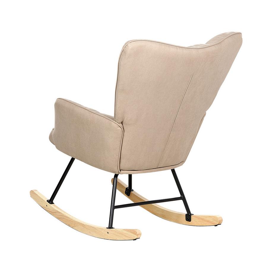 Beliani Fauteuil à bascule en Tissu Moderne OULU  