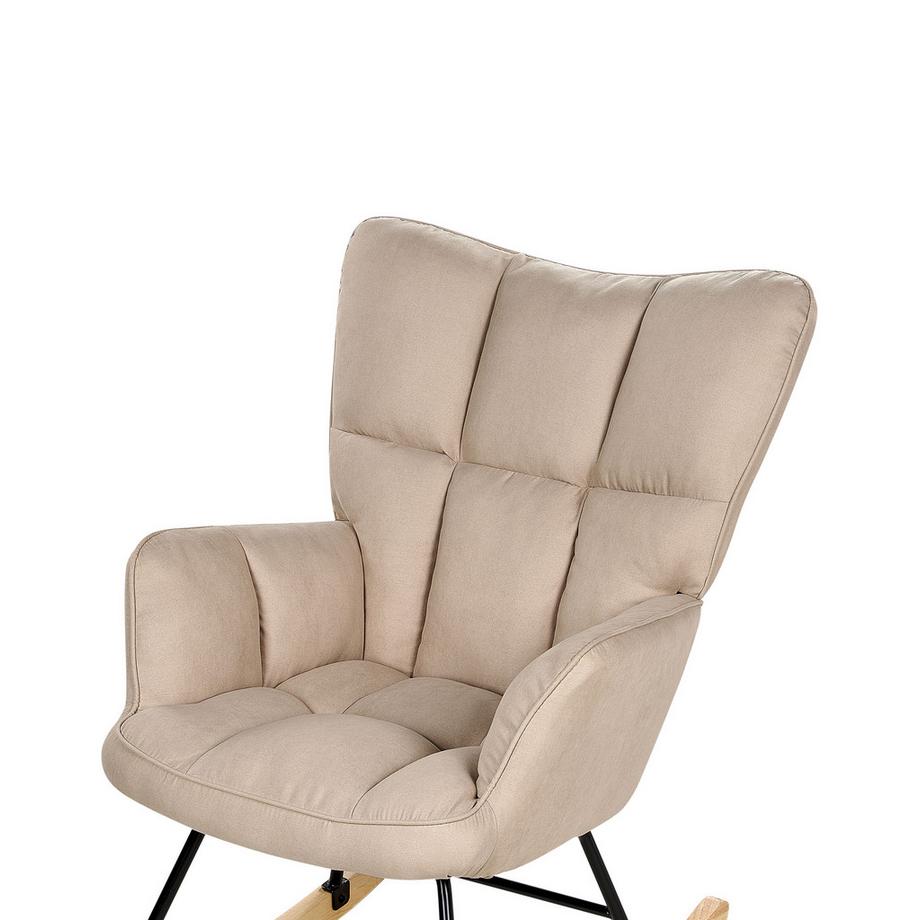 Beliani Fauteuil à bascule en Tissu Moderne OULU  