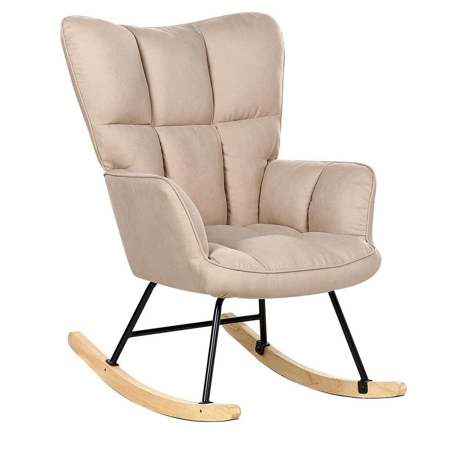 Beliani Fauteuil à bascule en Tissu Moderne OULU  
