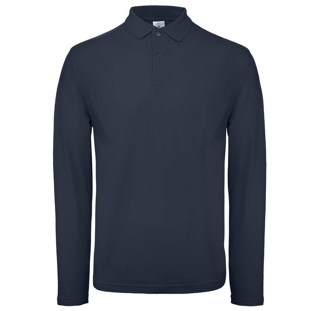 Image of B&c Collection Poloshirt Langarm Herren Marine XL