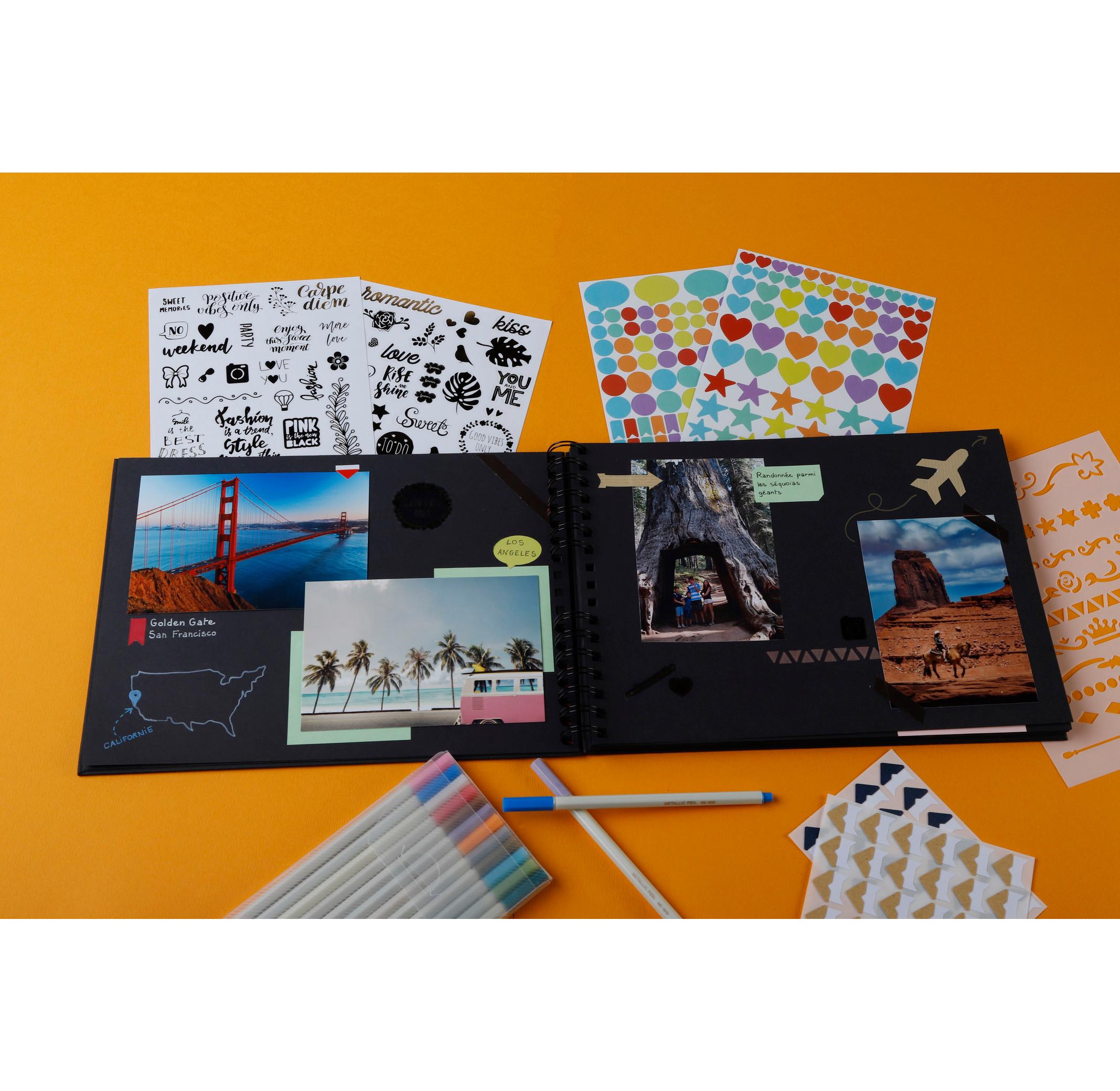 Exacompta Set Scrapbooking mit Fotoalbum 32x22 cm, SCRAP ADDICT  