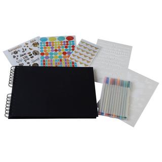 Exacompta Kit de scrapbooking album 70 pages noires Scrap-Addict : Complet  