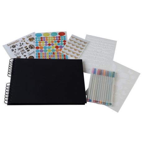 Exacompta Kit de scrapbooking album 70 pages noires Scrap-Addict : Complet  