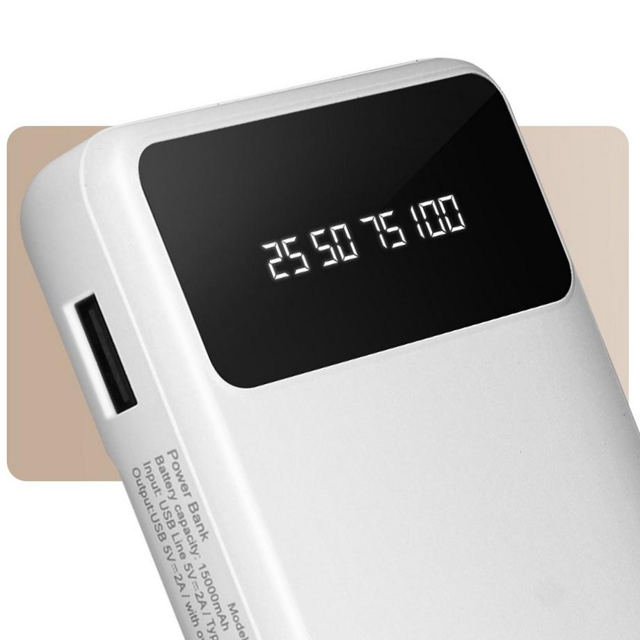 Avizar  15.000mAh Powerbank, 4-in-1 Kabel LinQ 