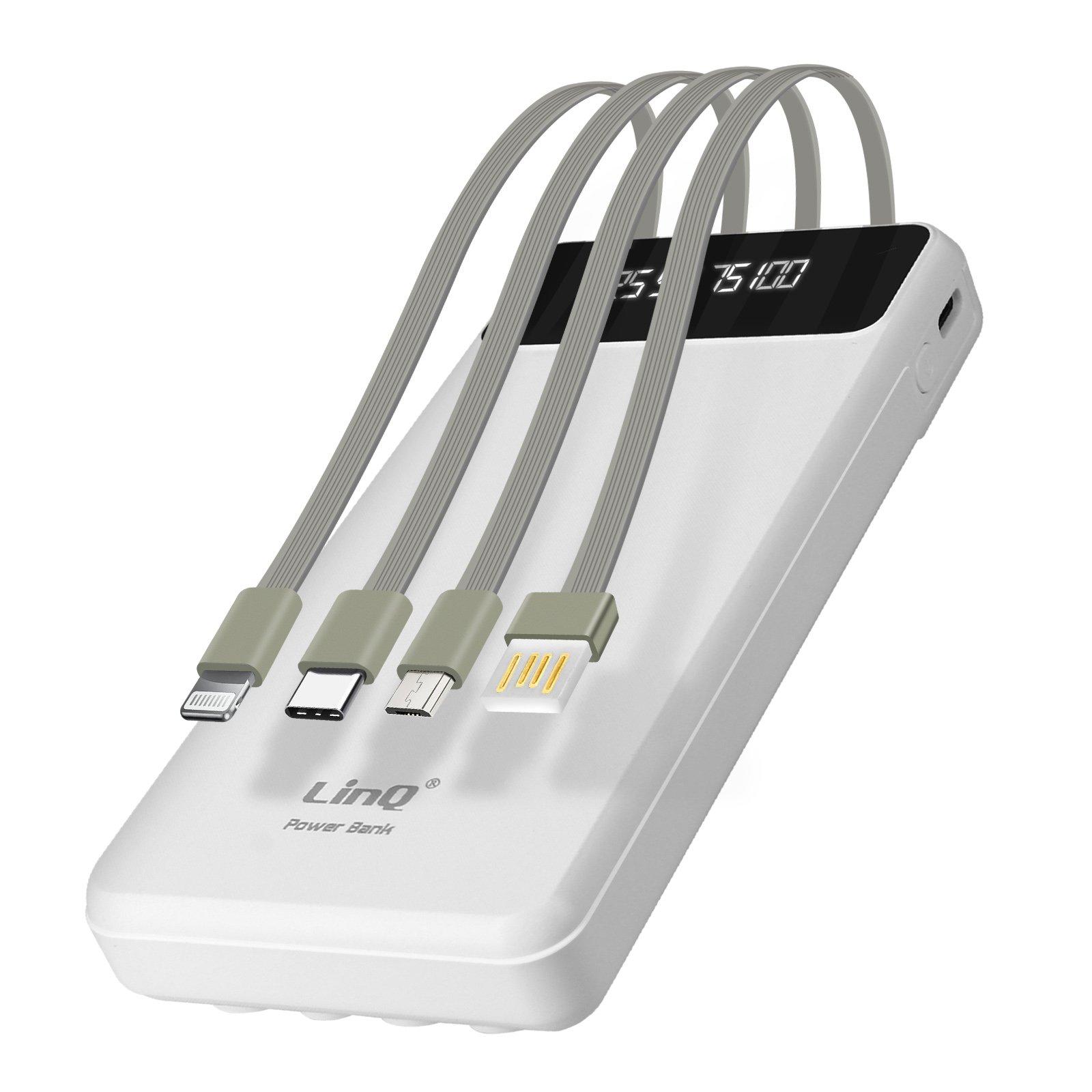 Avizar  Powerbank 15000mAh cavo 4in1 LinQ bianco 