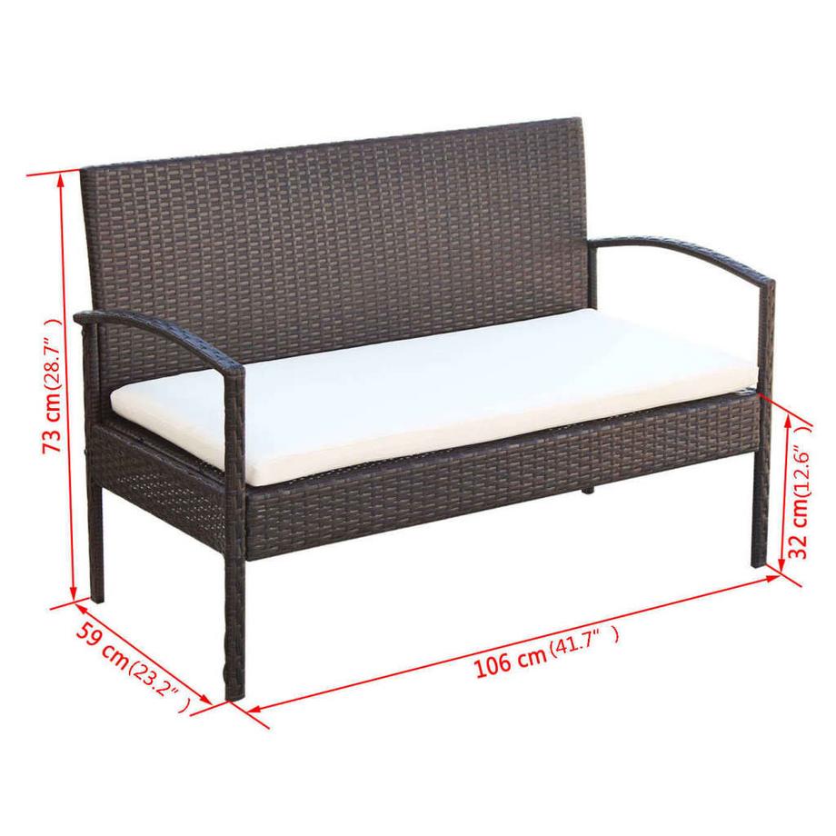 VidaXL Garten-sofagarnitur poly-rattan  