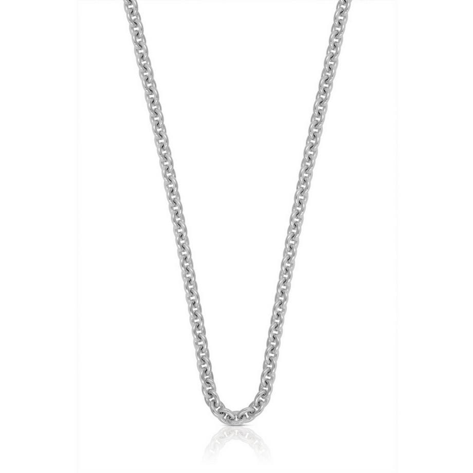 Collier forçat ronde en or blanc 375, 3.9mm, 45cm