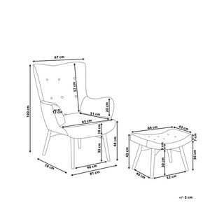 Beliani Poltrona Wingback en Bouclé Retrò VEJLE  