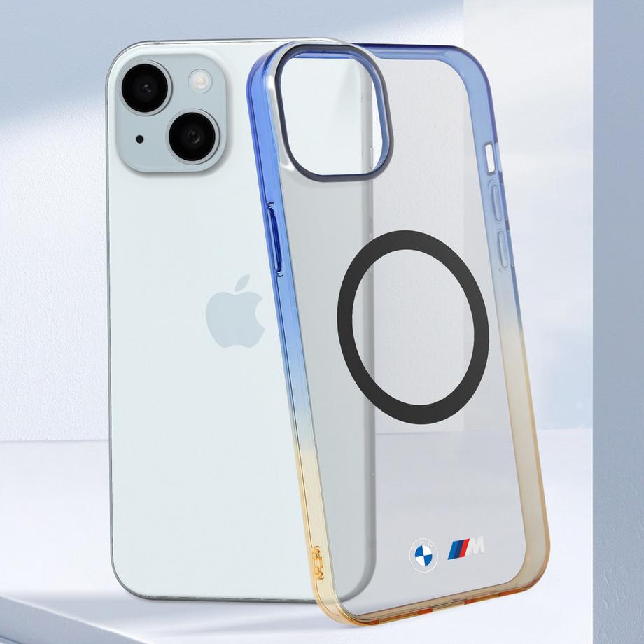 BMW  Gradient Hülle iPhone 15 Plus Blau, BMW 
