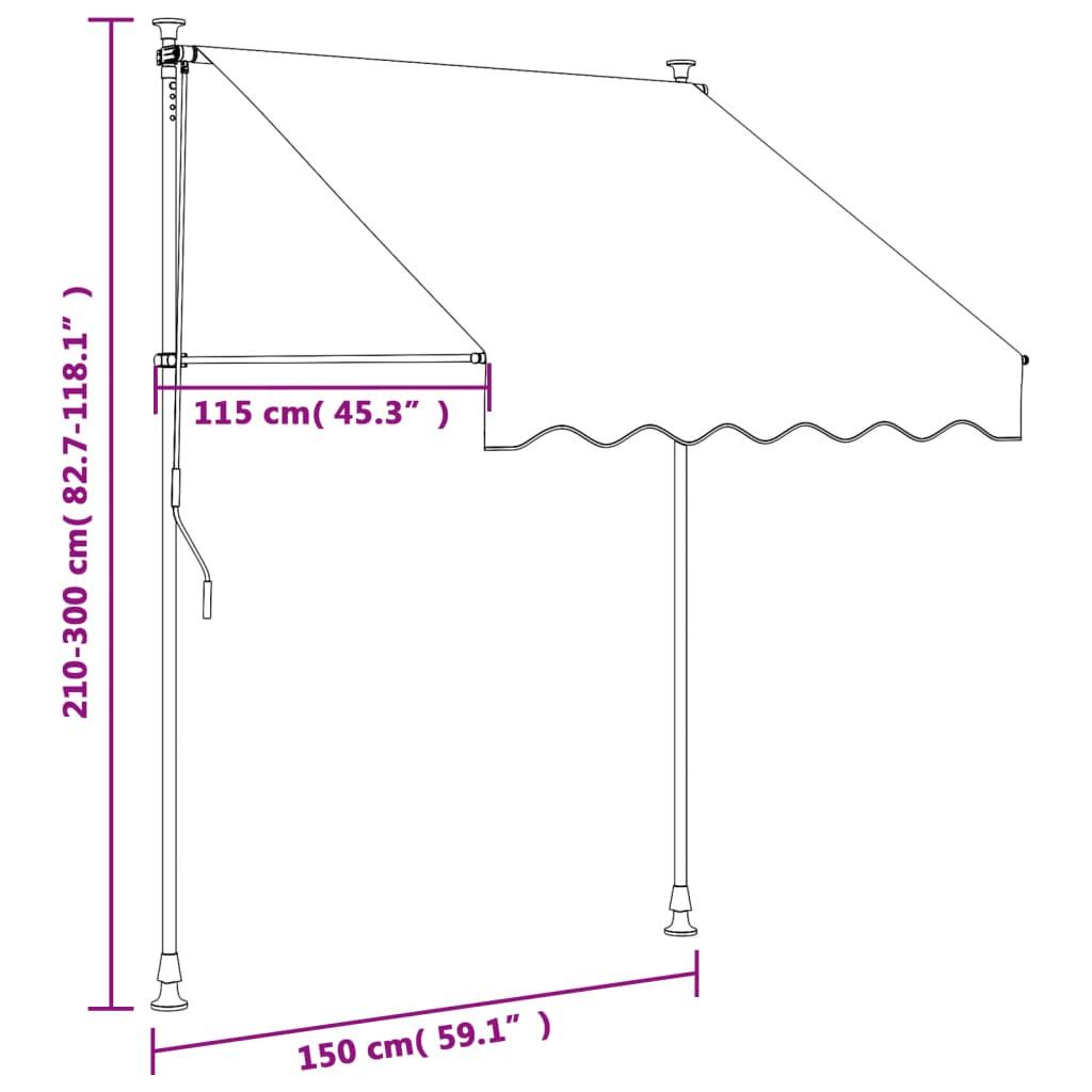 VidaXL Auvent rétractable tissu  