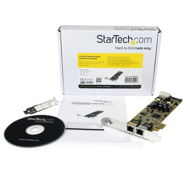 STARTECH.COM  Dual Port PCI Express Gigabit Netzwerkkarte - PCIe PoE/PSE NIC Server Adapter 