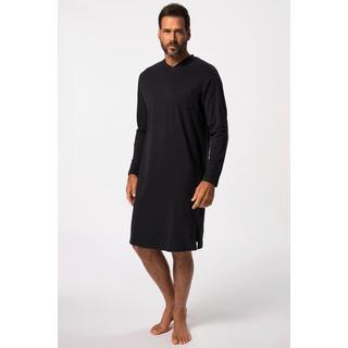 JP1880  Lot de 2 chemises de nuit pour homme, collection Homewear. Couleur unie et manches longues. usqu'à la taille 8XL. 