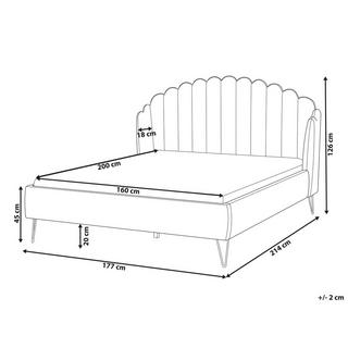 Beliani Bett mit Lattenrost aus Samtstoff Retro AMBILLOU  