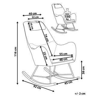 Beliani Fauteuil à bascule en Velours Rétro ARRIE  