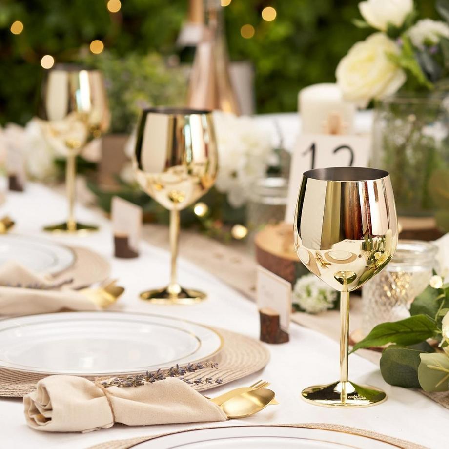 Oak & steel  Edelstahl Weingläser Gold 2er-Set 