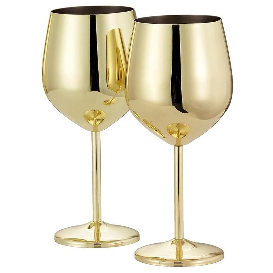 Oak & steel  Edelstahl Weingläser Gold 2er-Set 